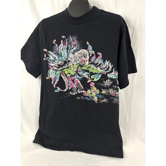 VTG 90s Hazelwood Team Premo Feathered Serpent Quetzalcoatl Art T-Shirt LARGE - Picture 8 of 14